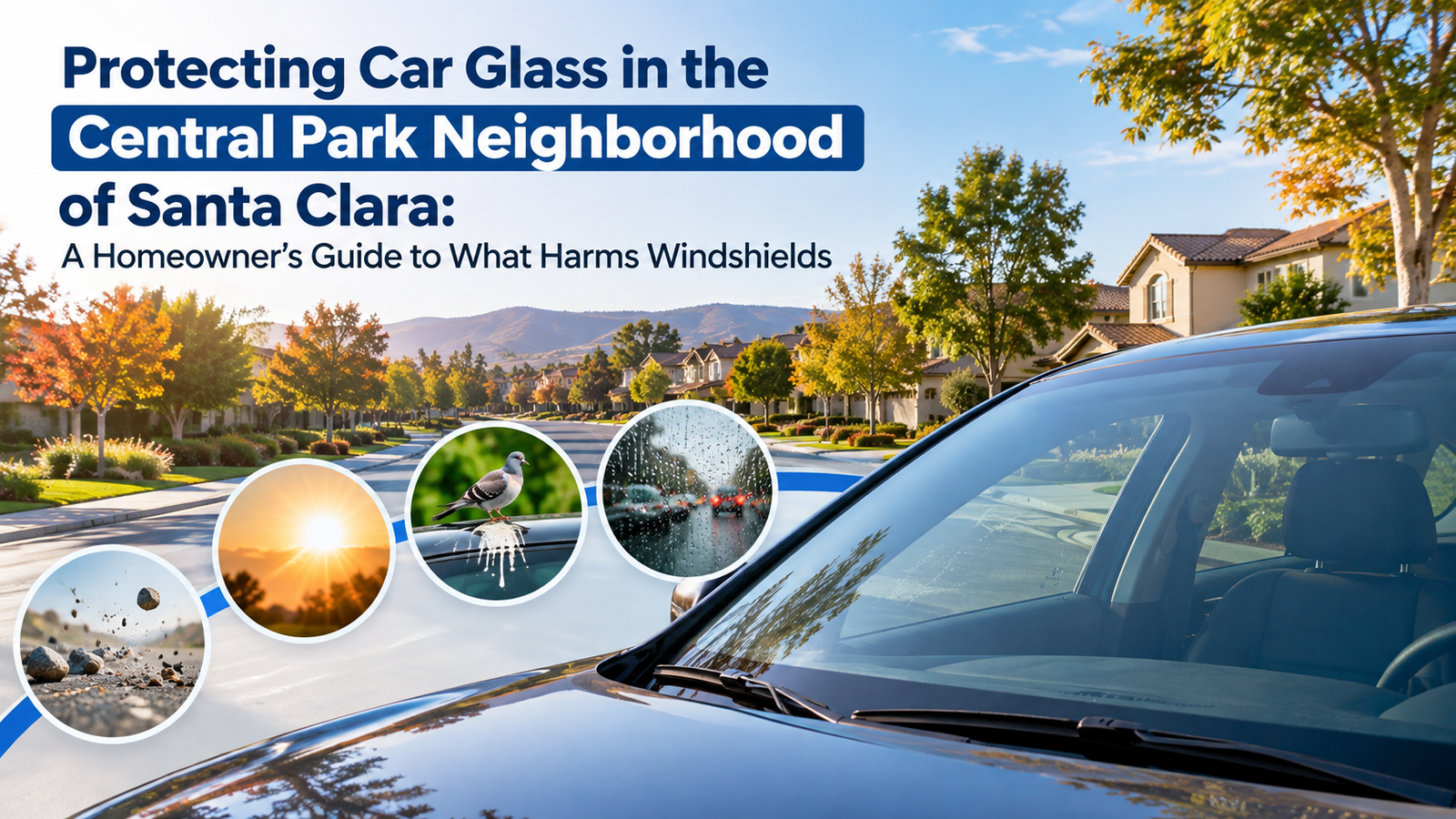 Protecting Car Glass in the Central Park Neighborhood of Santa Clara: A Homeowner’s Guide to What Harms Windshields